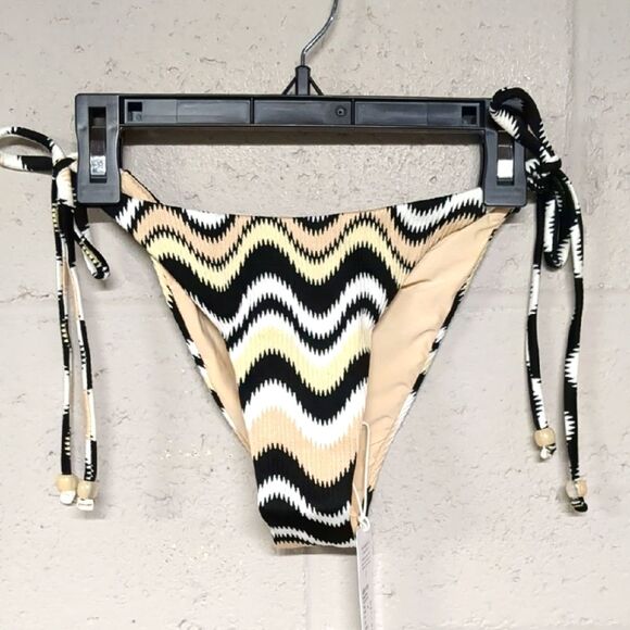 Seafolly Black and Cream Patterned Swimwear Geometric Size US 6 NWT - Picture 1 of 4